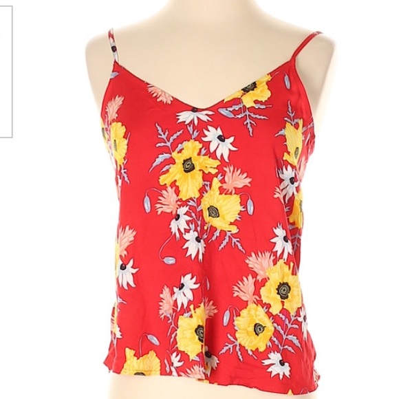 Divided Tops - Red floral tank top